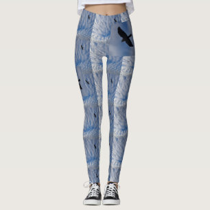 Oiseaux dans le ciel bleu nuageux Legging
