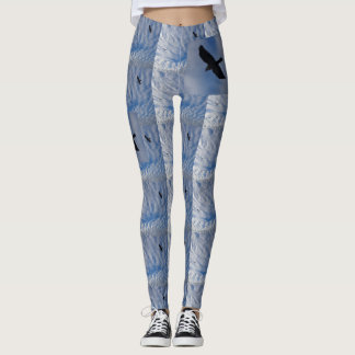 Oiseaux dans le ciel bleu nuageux Legging
