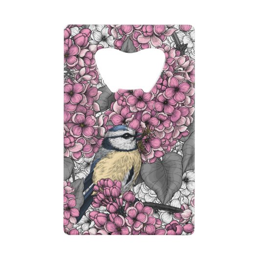 Oiseaux dans le jardin lilas rose (Devant)