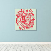 Oiseaux dans le jardin (Rouge sur la taille) toile (Insitu (Plancher de Bois))