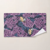 Oiseaux dans le jardin violet lilas (Serviette à main)