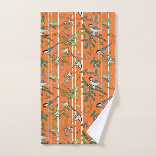 Oiseaux dans Serviette de verdure (Serviette à main)