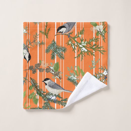 Oiseaux dans Serviette de verdure (Gant de toilette)