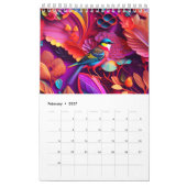 Oiseaux Dans Un Calendrier De Peinture De Branche (Feb 2027)