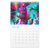 Oiseaux Dans Un Calendrier De Peinture De Branche (Mar 2027)