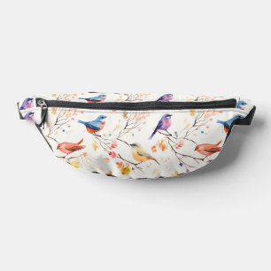 Oiseaux d'aquarelle sur Motif de branche