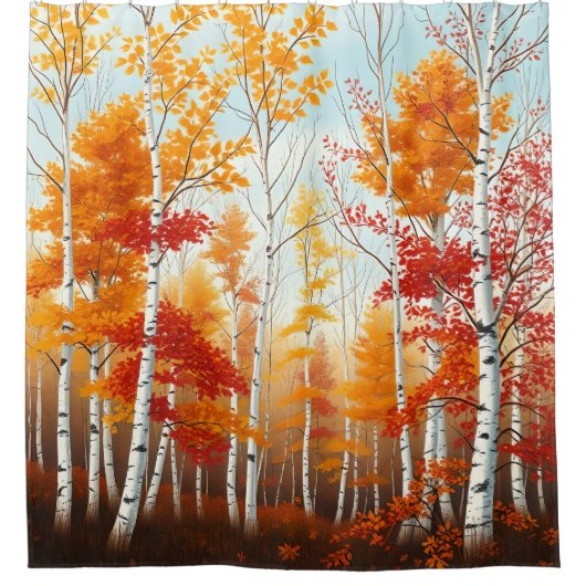 Oiseaux d'automne rideau de douche (Devant)