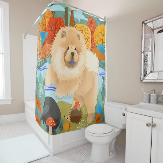 OISEAUX DE BONHEUR Chow rideau de tissu ombragé (En situation)