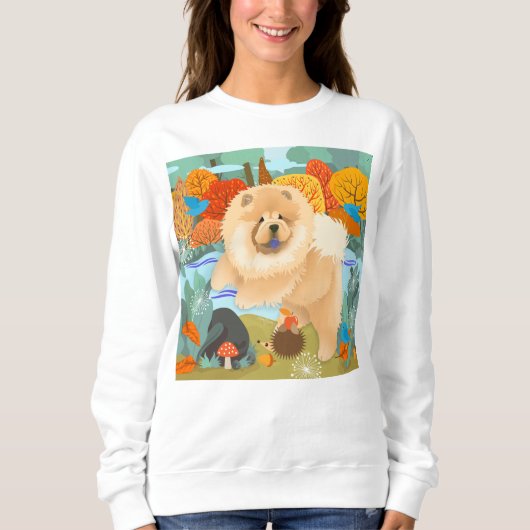 OISEAUX DE BONHEUR Chow Sweatshirt blanc (Devant)