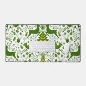 Oiseaux de cerfs en fleurs de Noël or (Clavier et souris)