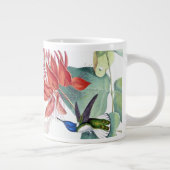 Oiseaux de colibri bleu Fleurs rouges Jumbo Mug (Droite)