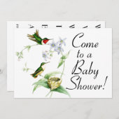 Oiseaux de colibri et invitation de baby shower de (Devant / Derrière)