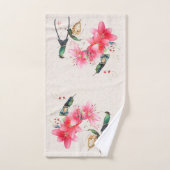 Oiseaux de colibri Fleurs Animaux Serviettes de ba (Serviette à main)