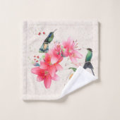 Oiseaux de colibri Fleurs Animaux Serviettes de ba (Gant de toilette)