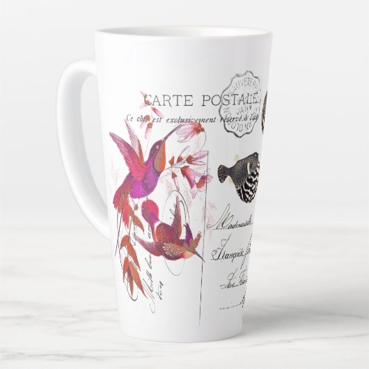 Oiseaux de colibri volant l'éphémère Latte Mug (Angle gauche)