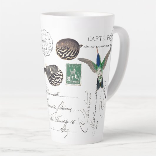 Oiseaux de colibri volant l'éphémère Latte Mug (Angle droit)