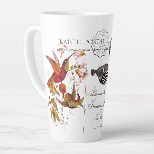 Oiseaux de colibri volant l'éphémère Latte Mug (Angle gauche)