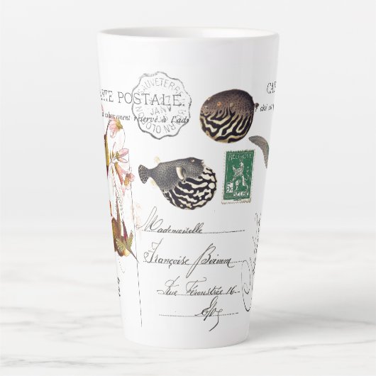 Oiseaux de colibri volant l'éphémère Latte Mug (Devant)