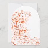 Oiseaux de corail orange et tourbillons Invitation (Dos)