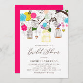 Oiseaux de couleur vive Invitation de douche nupti (Devant / Derrière)