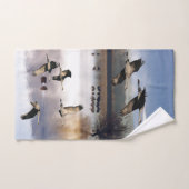 Oiseaux de grue de Sandhill pilotant la serviette (Serviette à main)