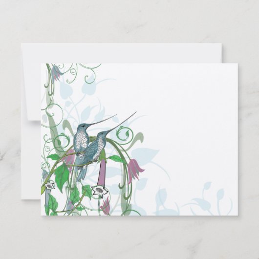 Oiseaux de Humming Whimsical Faire-part de mariage (Dos)