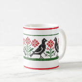 Oiseaux de la Renaissance et fleurs Café Mug (Devant droit)