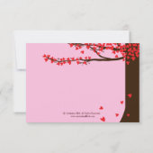 Oiseaux de l'amour coeurs tombant chêne RSVP (Dos)