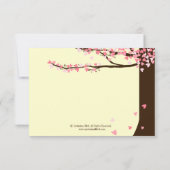 Oiseaux de l'amour coeurs tombants chêne RSVP (Dos)