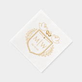 Oiseaux de l'amour Couronne de coeur 2 Monogramme  (Droite)