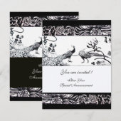 OISEAUX DE L'AMOUR DE MARIAGE, CARTES D'INVITATION (Devant / Derrière)
