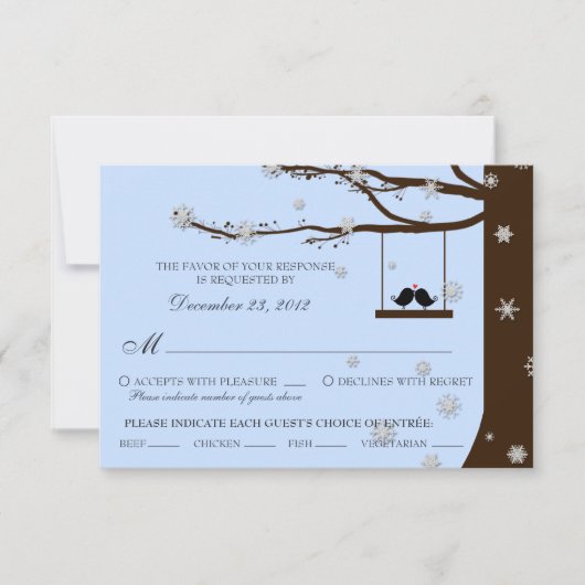Oiseaux de l'amour Flocons de neige Chêne RSVP (Op (Devant)