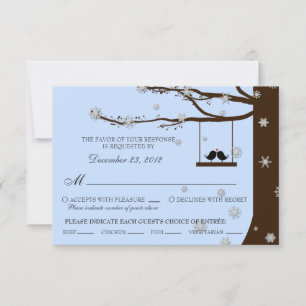 Oiseaux de l'amour Flocons de neige Chêne RSVP (Op