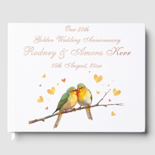 Oiseaux de l'amour modifiables pour mariage et ann (Recto)