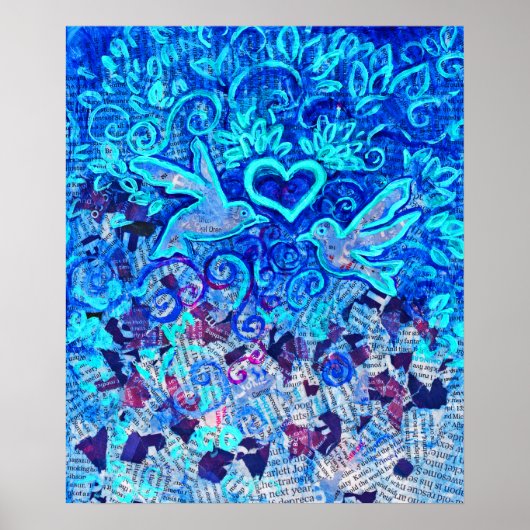 Oiseaux de l'amour, sur texte recyclé, Affiche 55 (Devant)