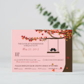 Oiseaux de l'amour tombant coeurs Chêne RSVP (Repa (Debout devant)