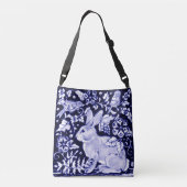 Oiseaux de lapin bleu et blanc Sac fourre-tout Flo (Dos)