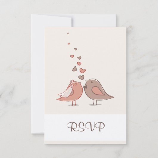 Oiseaux de mariée et de chambre rétro RSVP (Devant)