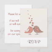 Oiseaux de mariée et de chambre rétro RSVP (Devant / Derrière)