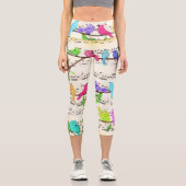 Oiseaux de musique colorés Capri Leggings Printemp (Recto)