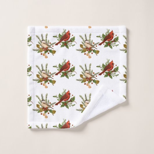 Oiseaux de Noël (Gant de toilette)