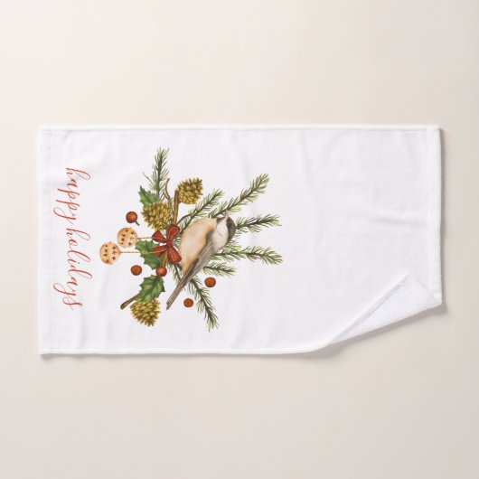 Oiseaux de Noël (Serviette à main)