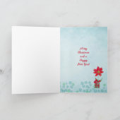 Oiseaux de Noël des cerfs | Carte de voeux de vaca (Intérieur)