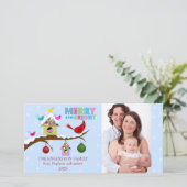 Oiseaux de Noël Whimsical Cartes photos (Debout devant)