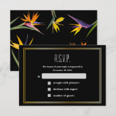 Oiseaux de paradis, Cartes RSVP Florales (Devant / Derrière)