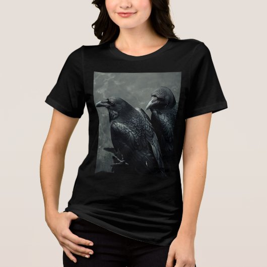 Oiseaux de plume Paire de corbeaux, Tshirt Ravens (Recto)