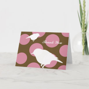 Oiseaux de point de polka, carte de remerciements