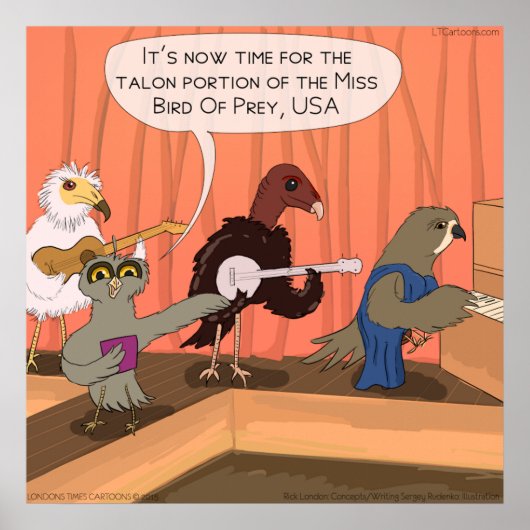 Oiseaux De Prey Talon Concours Drôle Poster (Devant)