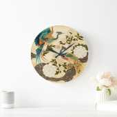 Oiseaux de style oriental Horloge murale acrylique (Maison)