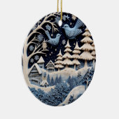 Oiseaux d'hiver en ornement forestier (Droite)